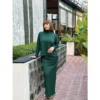 Baju one set skirt Quality Turtle Neck Plain