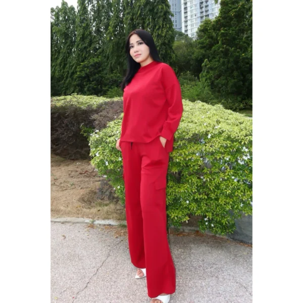 Fashion cargo pants & set tops stretchable aishah akesah - Image 3